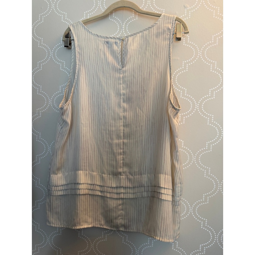 Gap Tank Top Striped Pintuck Pleated Hem XL - Picture 7 of 10